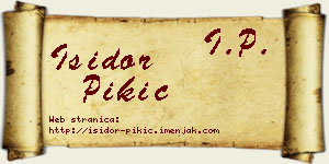 Isidor Pikić vizit kartica